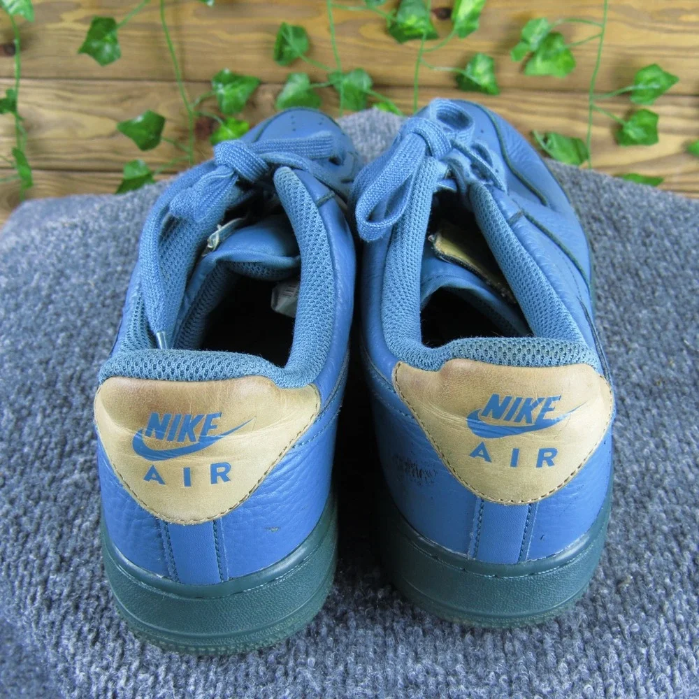 Nike Air Force 1 '07 LV8 Low Men 9.5 Blue Leather‎ Sneakers Missing Insoles